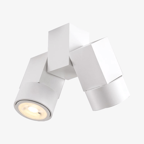 Spot moderne avec double LED en aluminium blanc