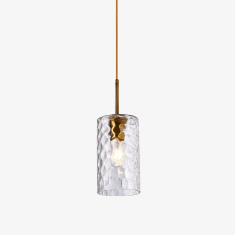 Suspension avec abat-jour en verre cylindrique Raven