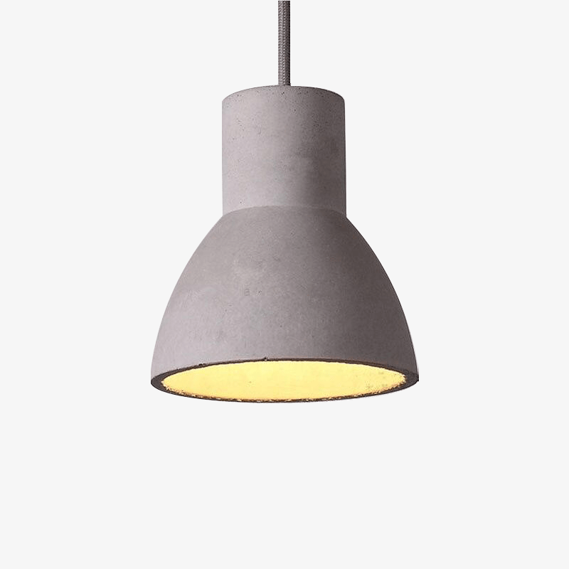 Suspension design à LED avec abat-jour arrondie en ciment