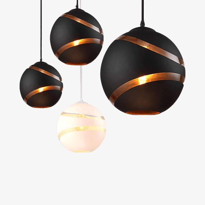 Suspension design à LED avec boule en pierre de verre Lofty