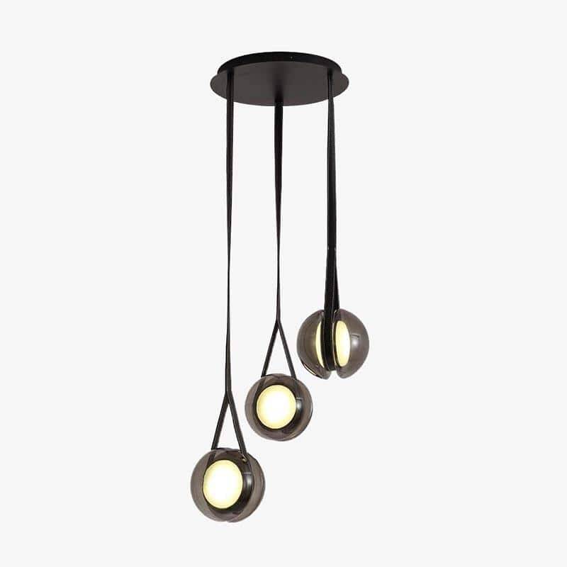 Suspension design à LED avec boule en verre style coffee