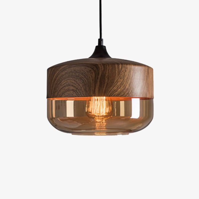 Suspension design en bois et verre Loft Retro