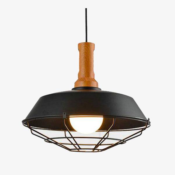 Suspension design en bois, métal et cage (plusieurs couleurs)