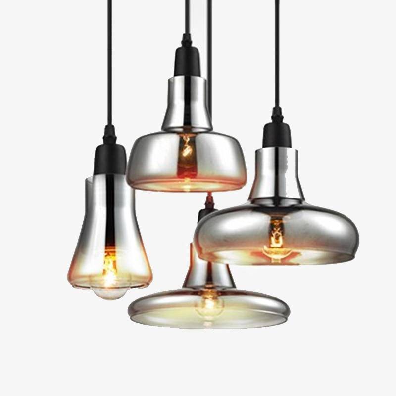 Suspension design en verre fumé vintage