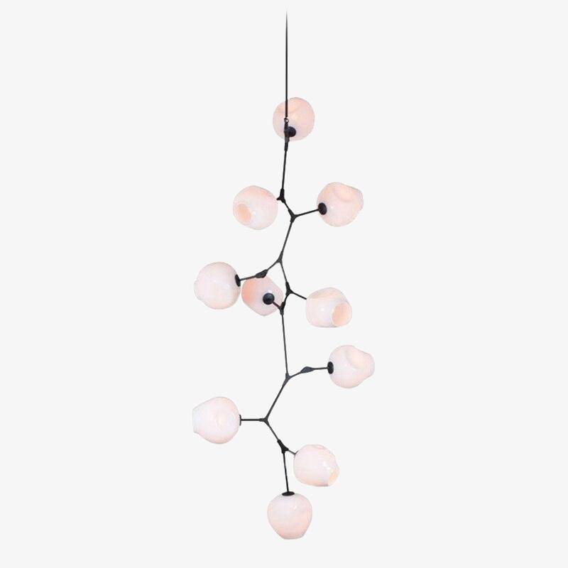 Suspension design LED avec abat-jour en verre style branche Creative