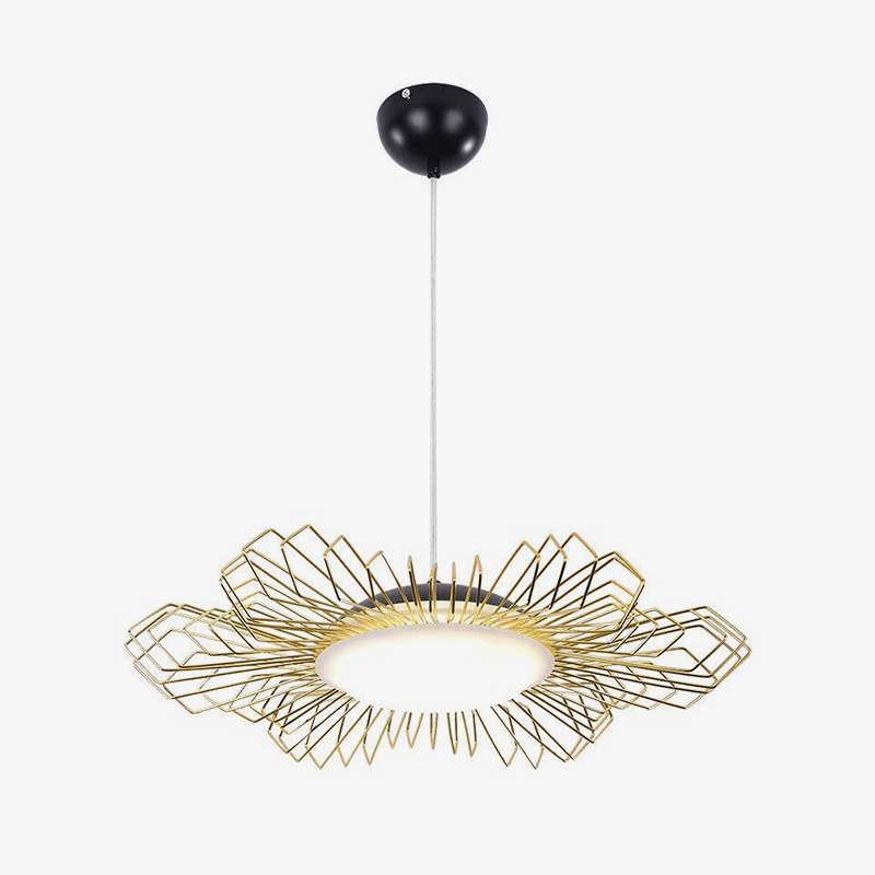 Suspension design LED avec abat-jour et anneaux métal Luxury