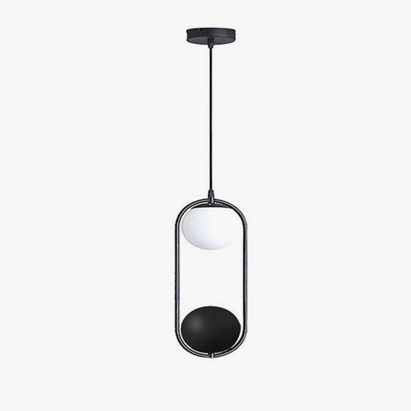 Suspension design LED avec boule en verre et fleurs suspendues