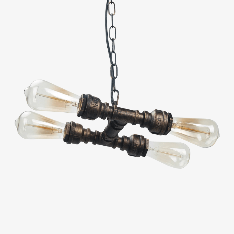 Suspension industrielle LED en métal avec ampoules style retro