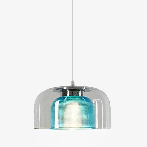 Suspension LED en verre design avec intérieur coloré