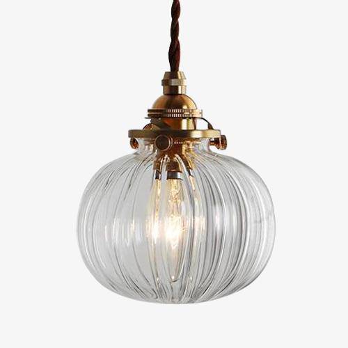 Suspension LED en verre et métal doré Glass