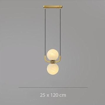 Suspension moderne avec globe en verre et tuyau doré Katneep