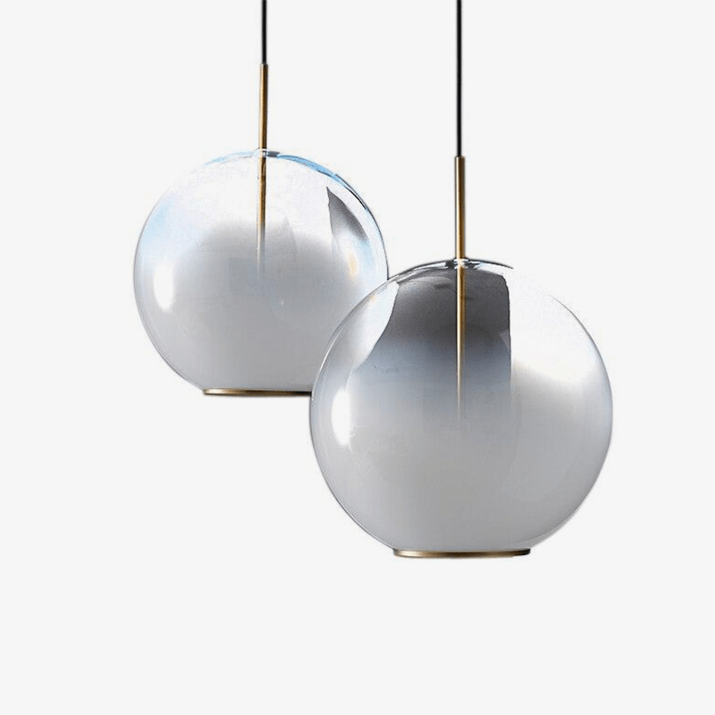 Suspension moderne LED en boule de verre blanc Nordic