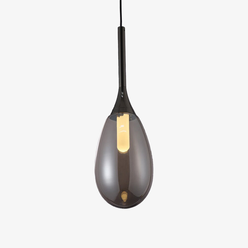 Suspension moderne LED en verre fumé Saeli