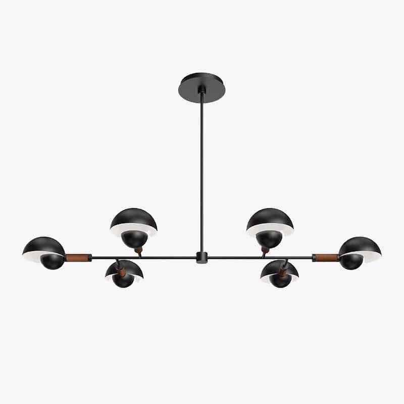 Suspension moderne LED noire avec plusieurs abats-jour arrondi