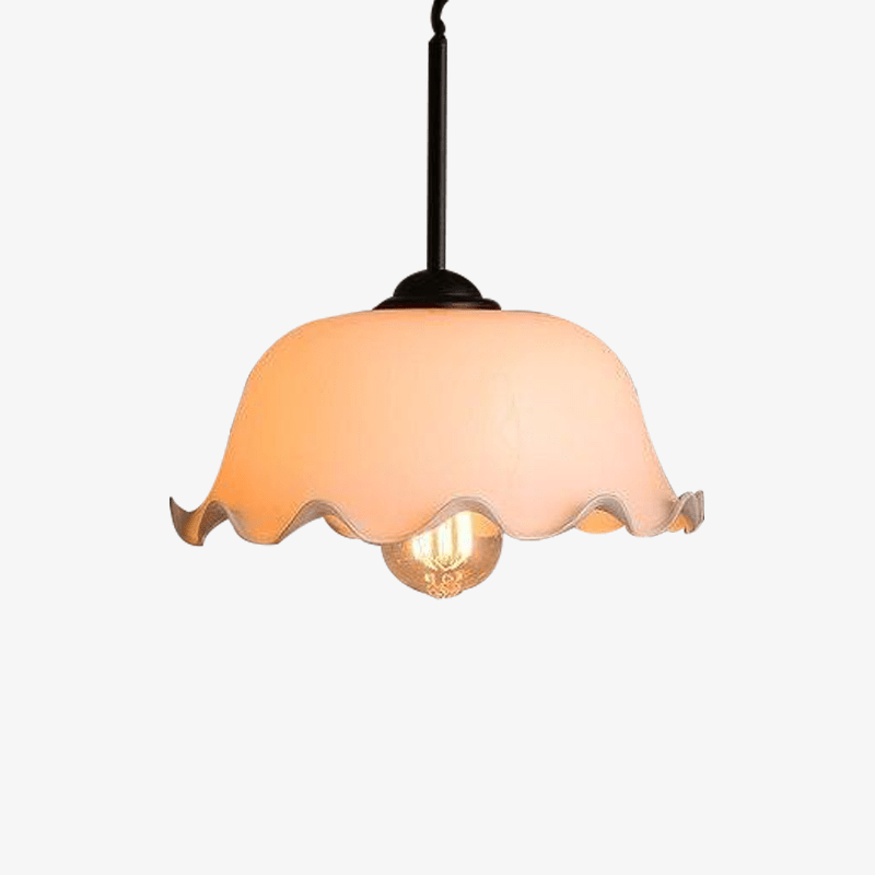 Suspension retro LED avec abat-jour aux bords courbés