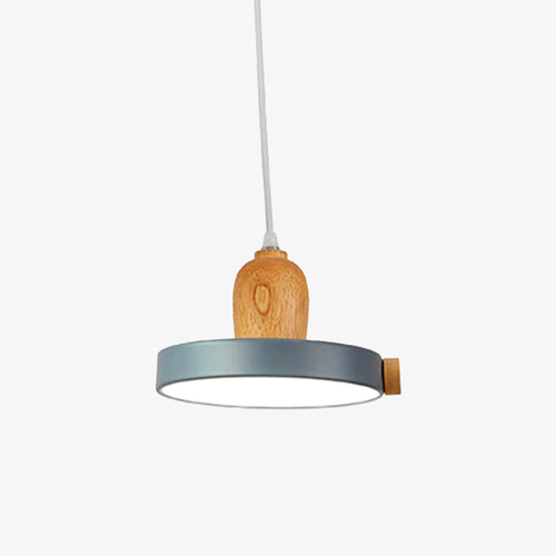 Suspension scandinave circulaire en bois et métal coloré Carmina