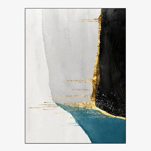 Tapis design vintage touches de bleu et de doré Gold B