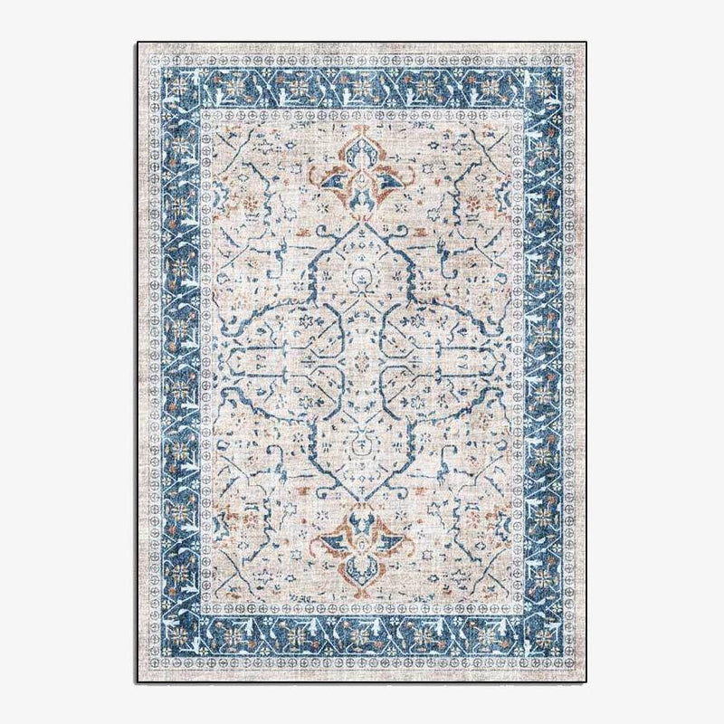 Tapis persan au style vintage bleu et gris Persy D
