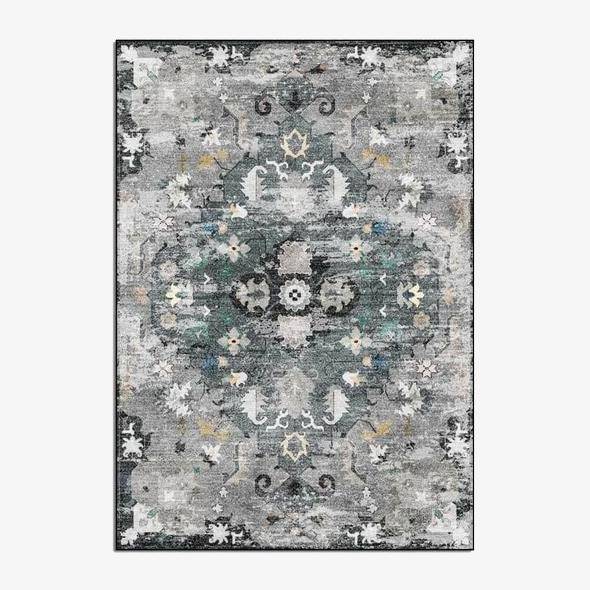 Tapis persan au style vintage gris Persy F