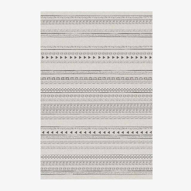 Tapis rectangle berbère moderne noir et blanc Splice