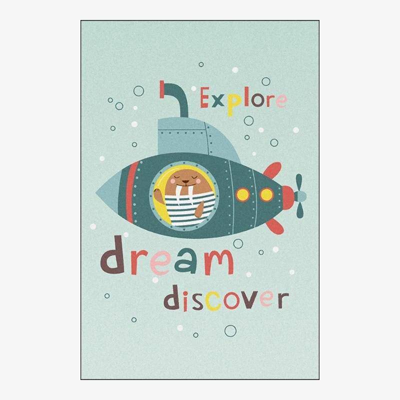 Tapis rectangle pour enfant dessin animé Cartoo