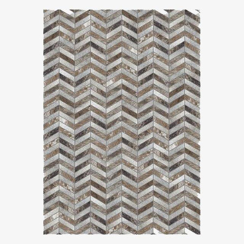 Tapis rectangle scandinave à formes géométriques marrons en polyester Large A