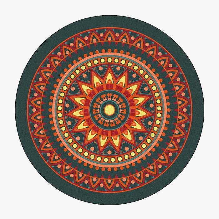 Tapis rond aux motifs Mandala