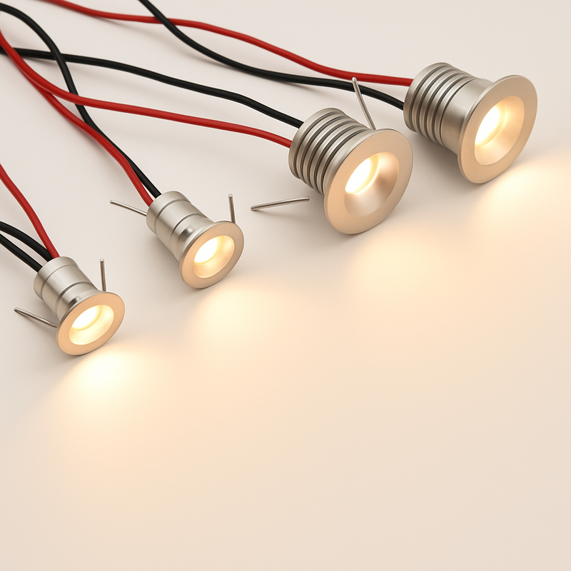 1W LED Spotlight Dimmable Spot Lamp DC12V 24V 15mm 25mm Cutout Recessed Downlight IP65 Bedroom Ceiling Cabinet Stair