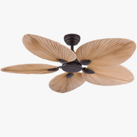 Ventilateur de plafond sans lumière feuilles de palmier ventilateurs télécommande pour salon chambre