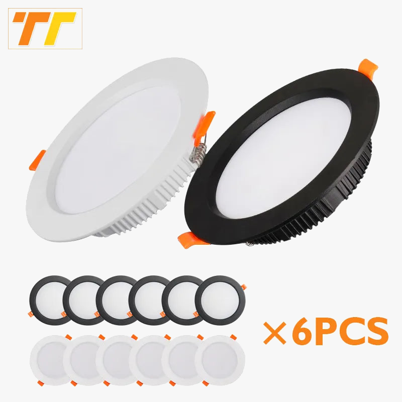 6 pièces LED Downlight 5W 7W 9W 12W 15W 18W plafonnier encastré lampe blanc chaud/froid AC220V-240V