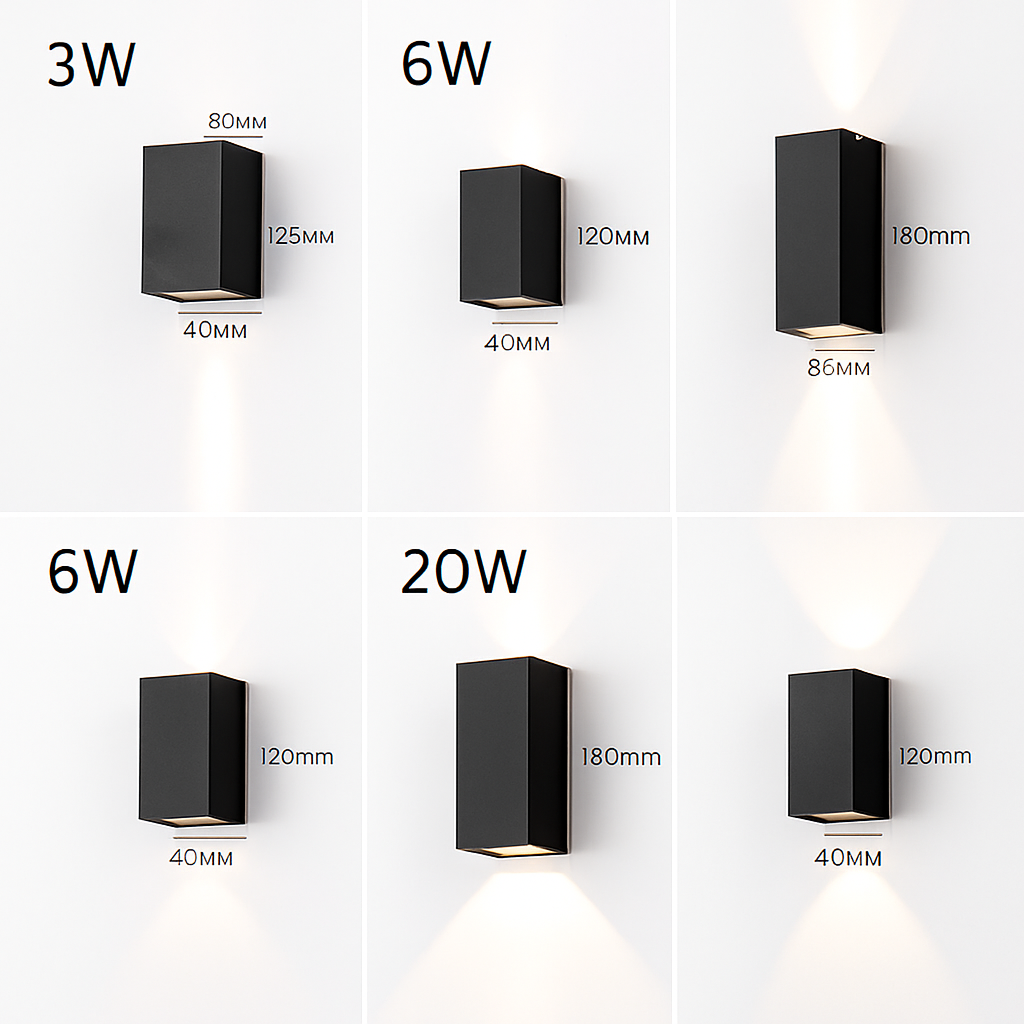 6W 10W 20W Outdoor LED Wall Lights Up and Down Narrow Beam COB Aluminium Wall Sconces Porch Light Garden Waterproof Spotlight - vue 7 sur 14