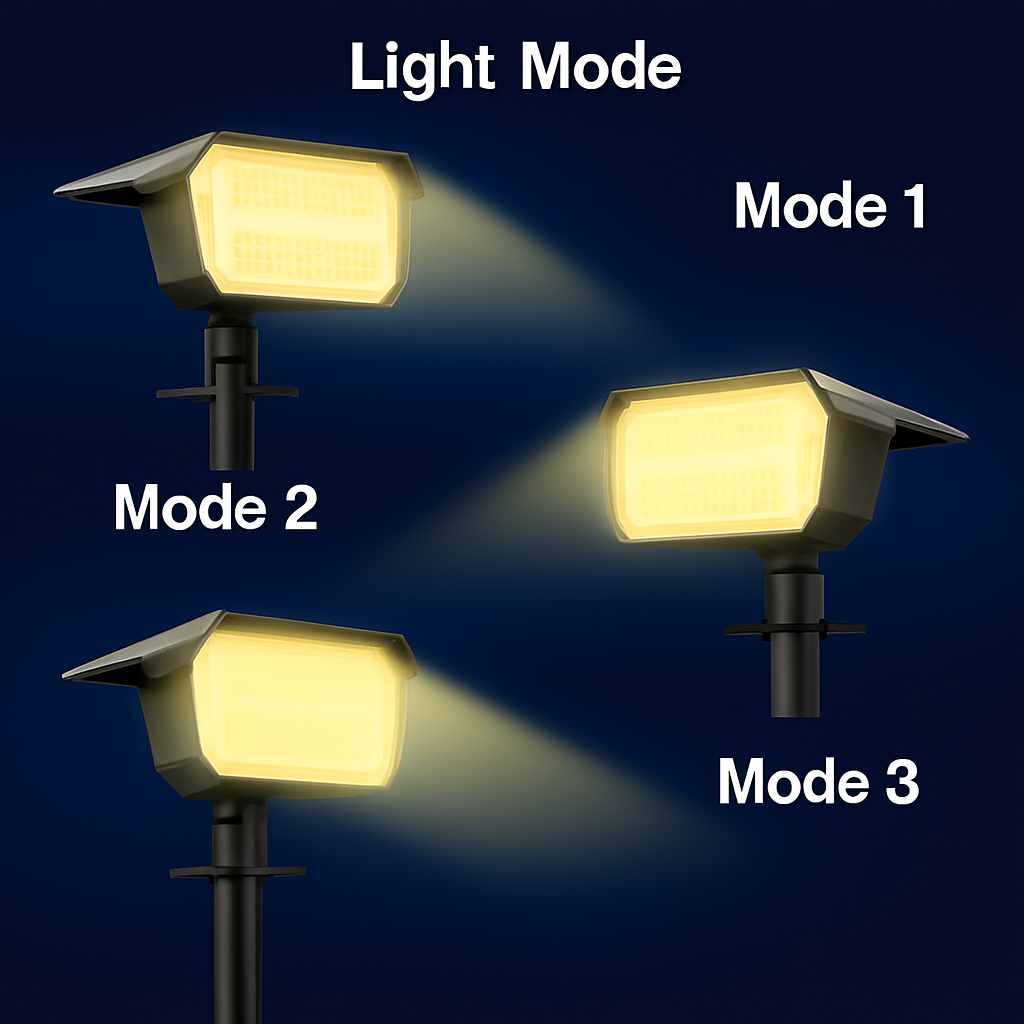 72 LED extérieur paysage spots IP65 étanche 3 Modes d'éclairage solaire alimenté appliques murales pour porte d'entrée arrière-cour Garage - vue 5 sur 11