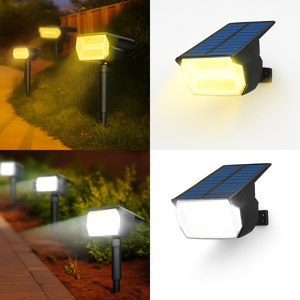72 LED extérieur paysage spots IP65 étanche 3 Modes d'éclairage solaire alimenté appliques murales pour porte d'entrée arrière-cour Garage - vue 11 sur 11