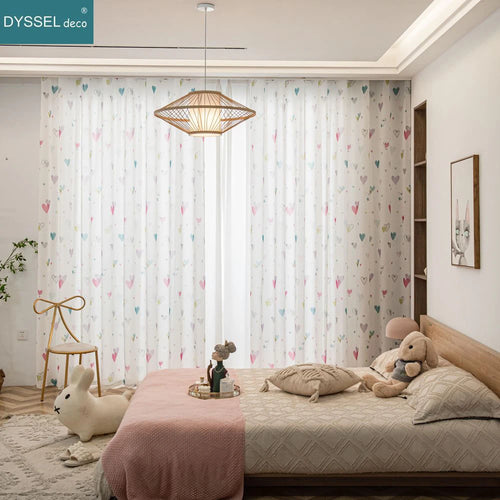 Voilage enfant style europeen motif adorable fenetre chambre - vue 3 sur 8
