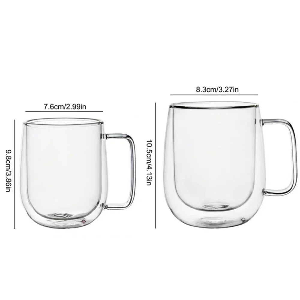 Tasse double paroi verre borosilicate avec anse thermique - vue 5 sur 7