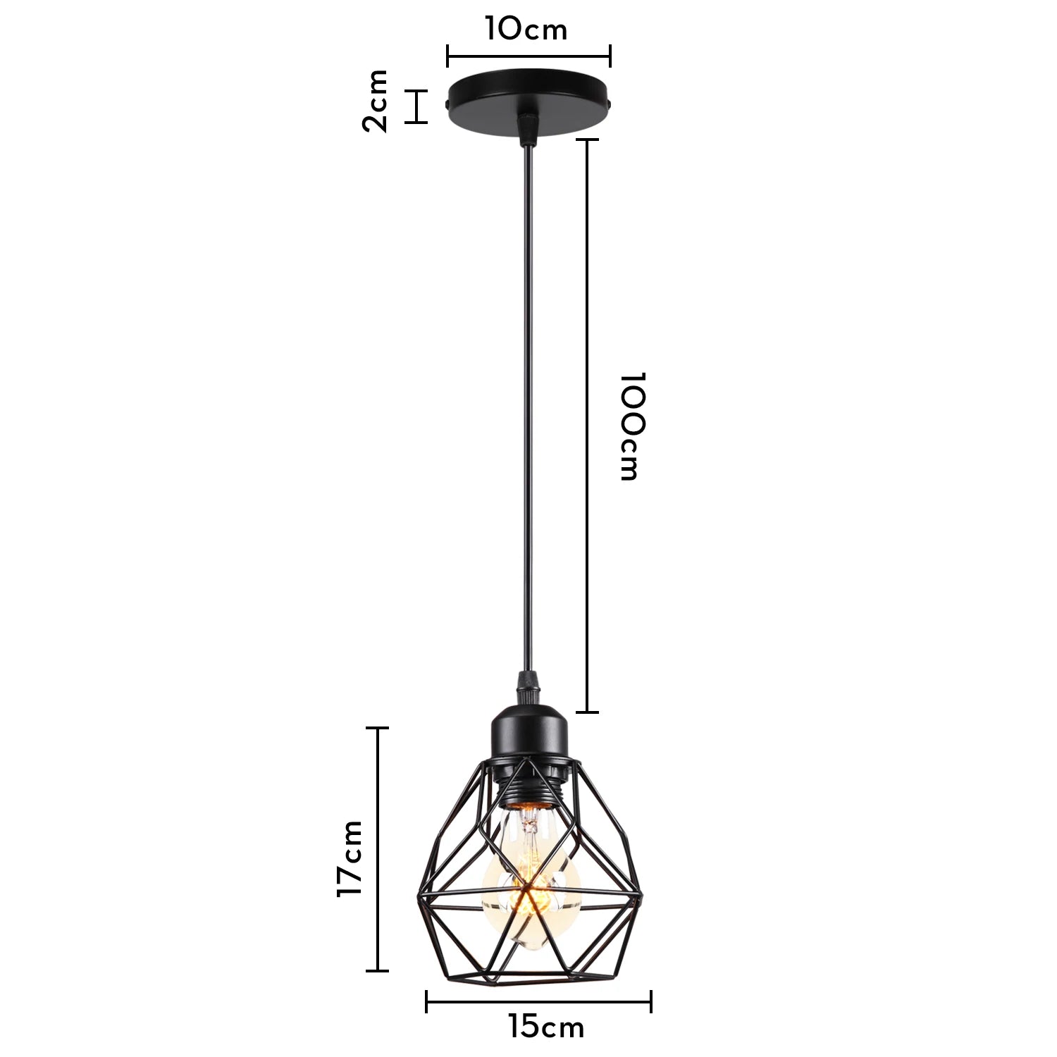 suspension industrielle loft style nordique en fer - vue 19 sur 20