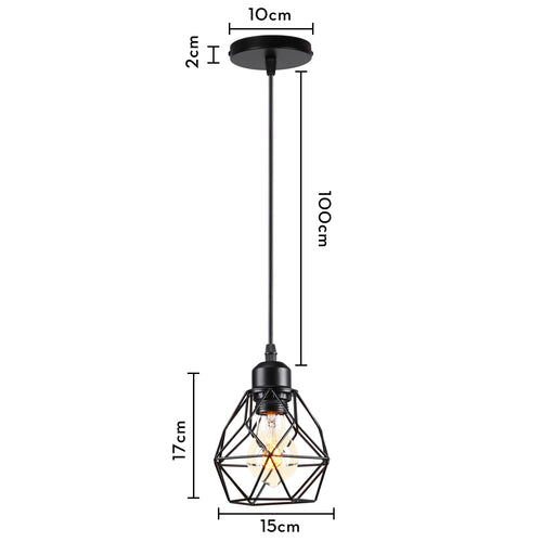 suspension industrielle loft style nordique en fer - vue 19 sur 20