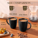 set tasses café grès motif moderne grande capacité