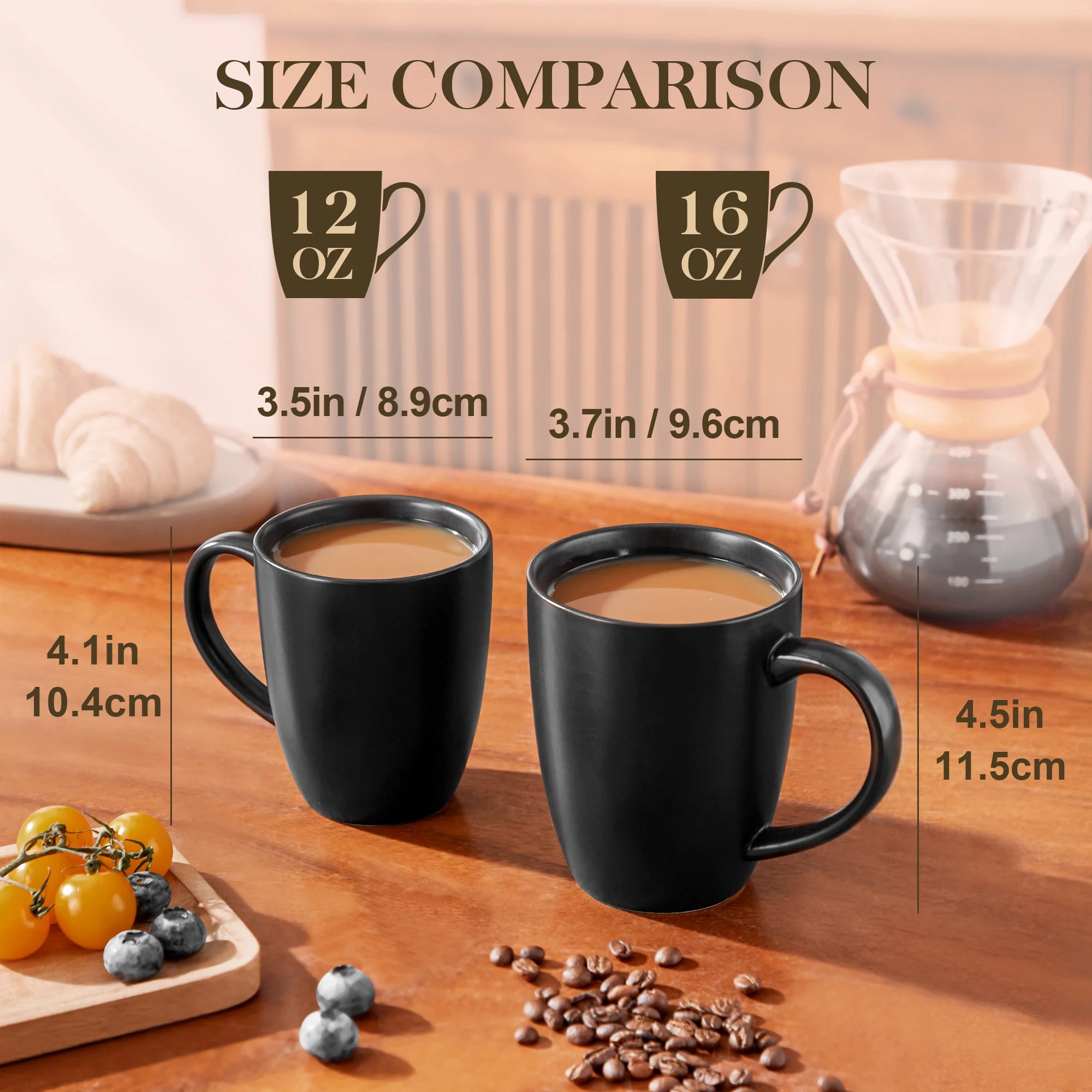 Ensemble tasses gres style moderne pour cafe the - vue 3 sur 7