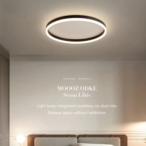 Plafond moderne à LEDs lampes lustre lumières salon salle à manger cuisine chambre plafonnier simple rond décor à la maison lumière intérieure - vue 3 sur 16