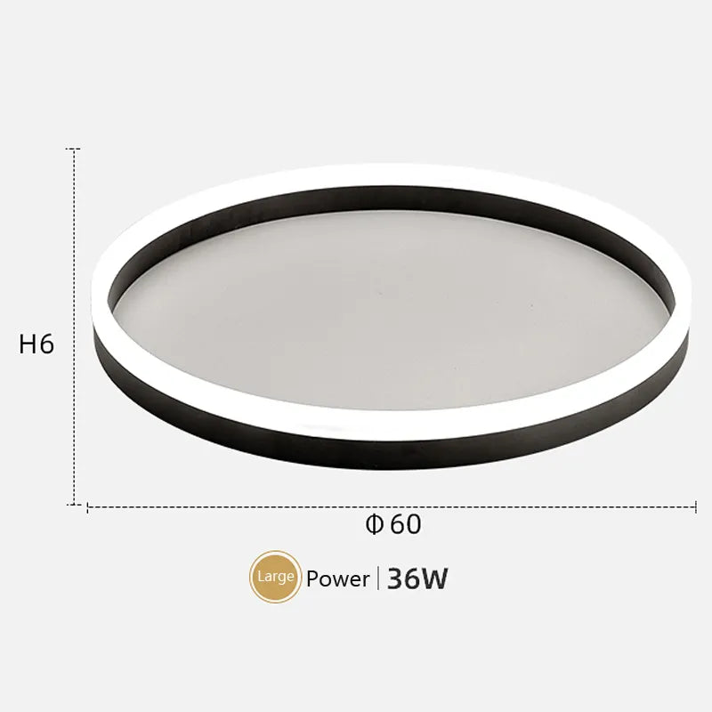 Plafond moderne à LEDs lampes lustre lumières salon salle à manger cuisine chambre plafonnier simple rond décor à la maison lumière intérieure - vue 5 sur 16