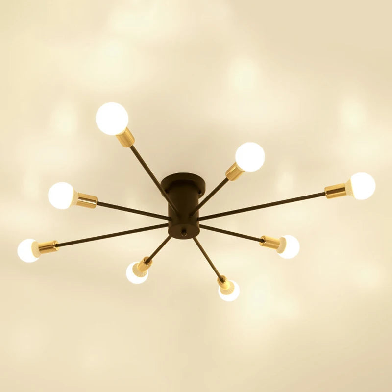 Modern industrial LED ceiling light nordic minimalist - vue 6 sur 14
