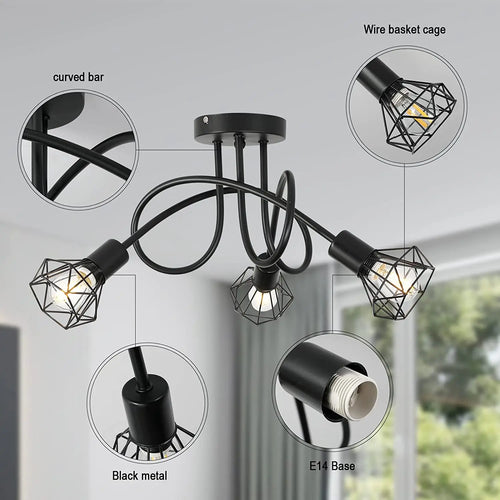 plafonnier led réglable angle led décoratif cuisine maison - vue 5 sur 8