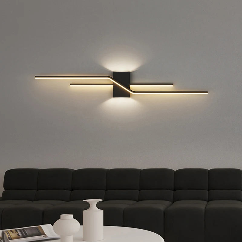 Applique murale LED modernes noir blanc maison intérieur éclairage applique murale - vue 4 sur 14