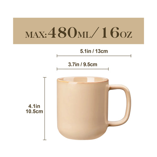 Ensemble tasses café grès motif moderne 35cl 47cl
