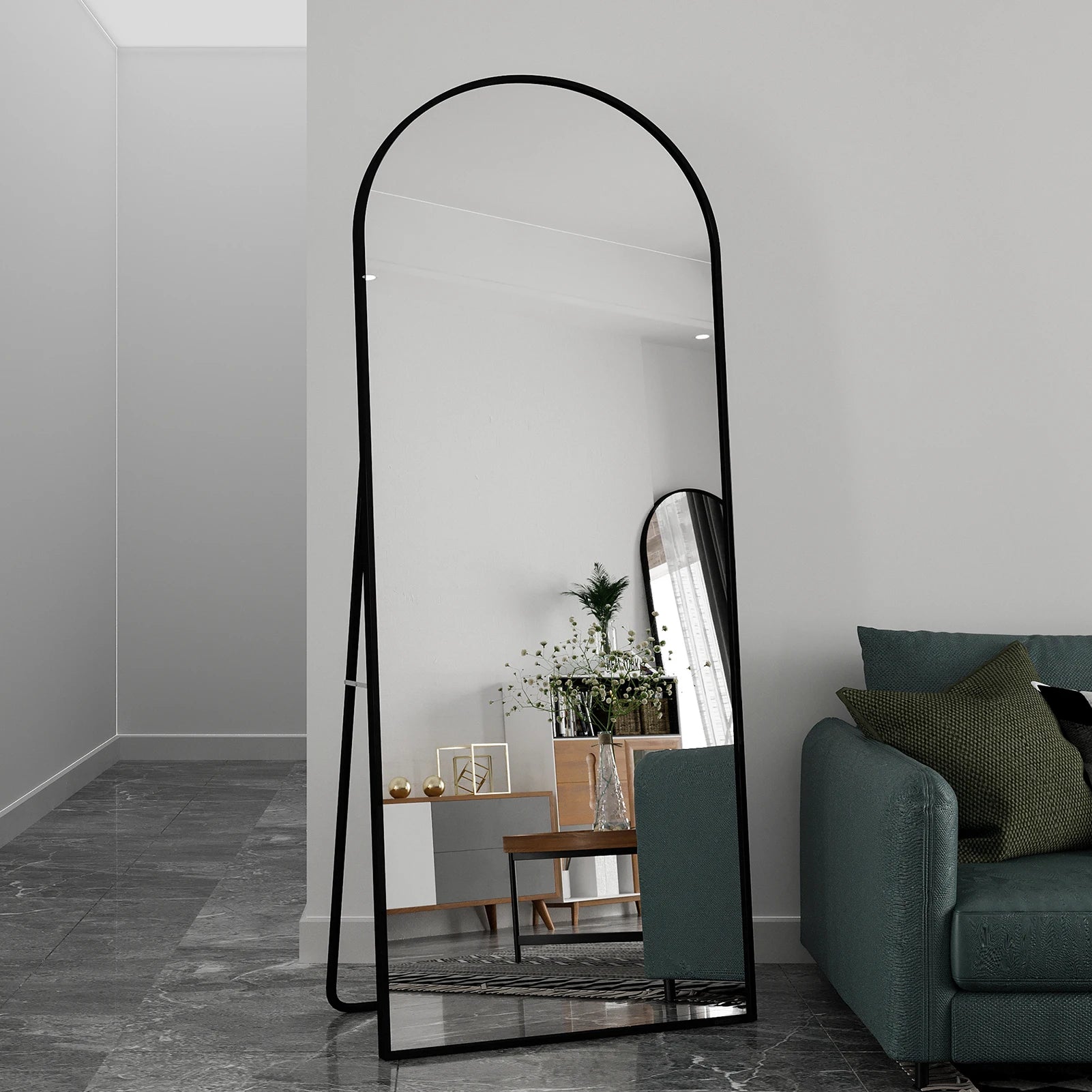 miroir sur pied en verre trempé pour décoration intérieure - vue 3 sur 6