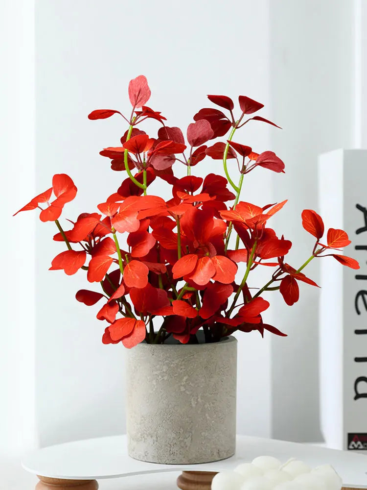 plantes artificielles schefflera trèfle et eucalyptus pour décoration maison - vue 3 sur 10