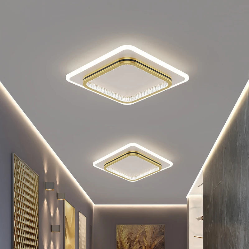 Plafond moderne à LEDs lampes pour salon chambre luxe décor luminaires intérieur couloir plafonnier avec télécommande - vue 4 sur 14