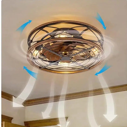 Salon plafonnier Invisible ventilateur lumière moteur à courant continu 110V 220V étude salle à manger lumière nordique moderne chambre ventilateur de plafond lumière