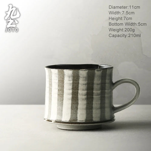 Mug café céramique ergonomique style rustique vintage artisanal